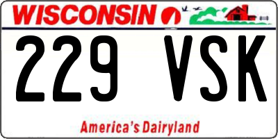 WI license plate 229VSK