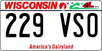 WI license plate 229VSO