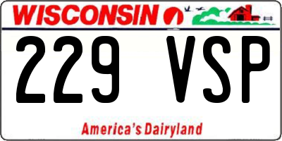 WI license plate 229VSP