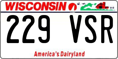WI license plate 229VSR