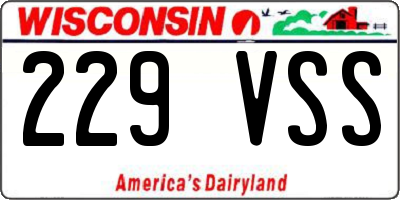 WI license plate 229VSS