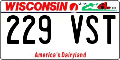 WI license plate 229VST