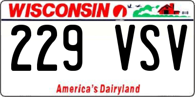 WI license plate 229VSV