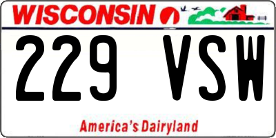 WI license plate 229VSW