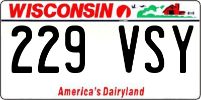 WI license plate 229VSY