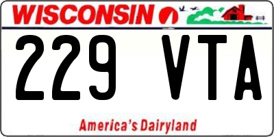 WI license plate 229VTA