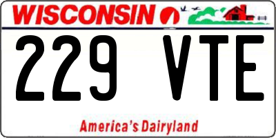 WI license plate 229VTE