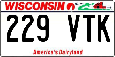 WI license plate 229VTK