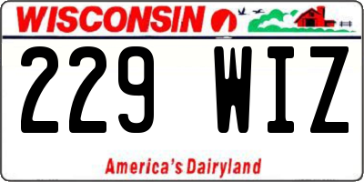 WI license plate 229WIZ