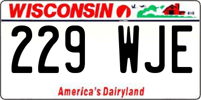 WI license plate 229WJE