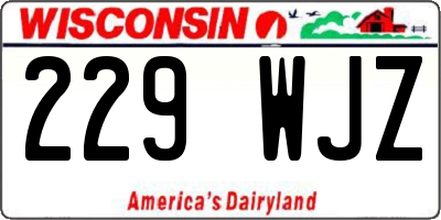 WI license plate 229WJZ