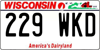 WI license plate 229WKD