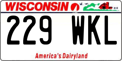 WI license plate 229WKL