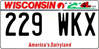 WI license plate 229WKX