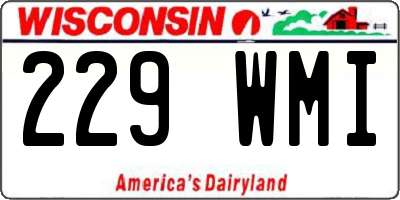 WI license plate 229WMI