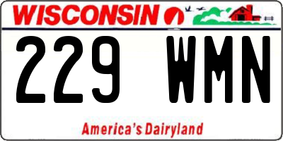 WI license plate 229WMN