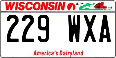 WI license plate 229WXA
