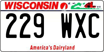 WI license plate 229WXC