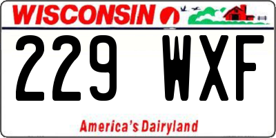 WI license plate 229WXF