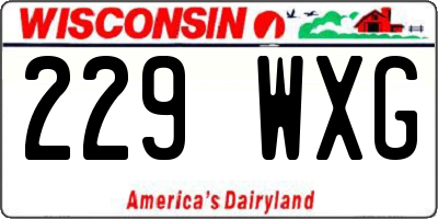 WI license plate 229WXG