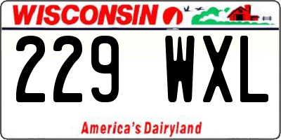 WI license plate 229WXL