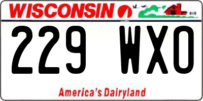 WI license plate 229WXO
