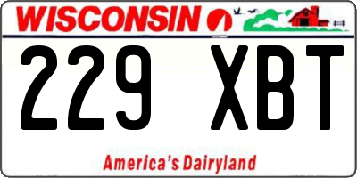 WI license plate 229XBT