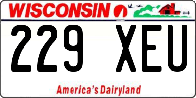WI license plate 229XEU