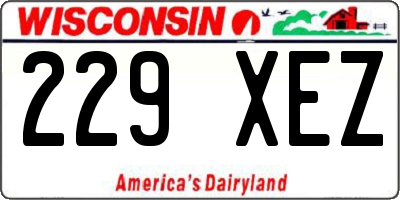 WI license plate 229XEZ