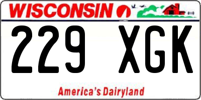WI license plate 229XGK