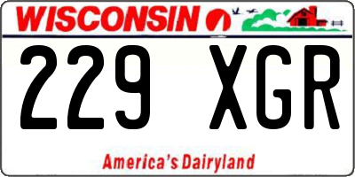 WI license plate 229XGR