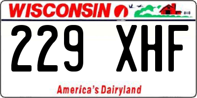 WI license plate 229XHF