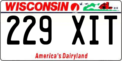 WI license plate 229XIT