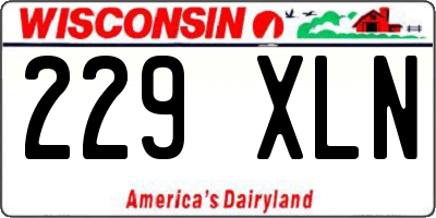 WI license plate 229XLN