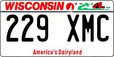 WI license plate 229XMC