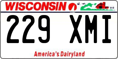 WI license plate 229XMI