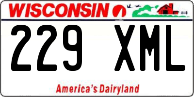 WI license plate 229XML