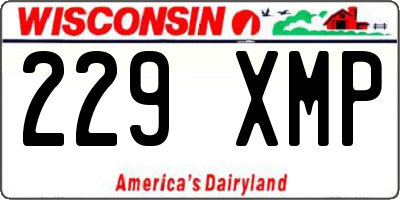 WI license plate 229XMP