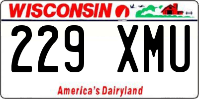 WI license plate 229XMU