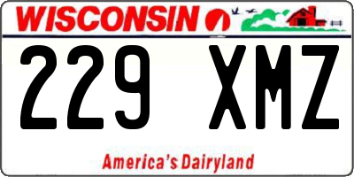WI license plate 229XMZ