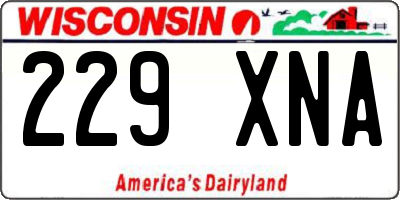 WI license plate 229XNA