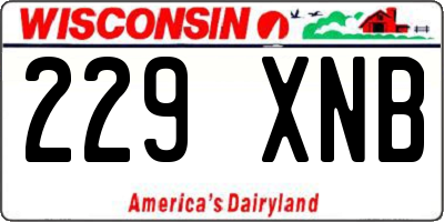 WI license plate 229XNB