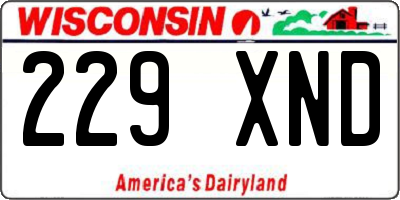 WI license plate 229XND
