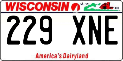 WI license plate 229XNE