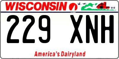 WI license plate 229XNH