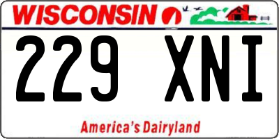 WI license plate 229XNI