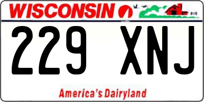 WI license plate 229XNJ