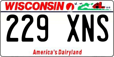 WI license plate 229XNS