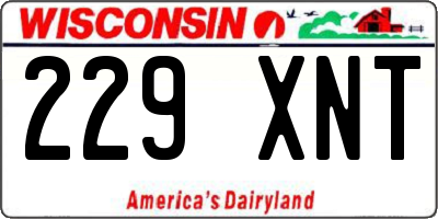 WI license plate 229XNT