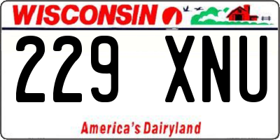 WI license plate 229XNU